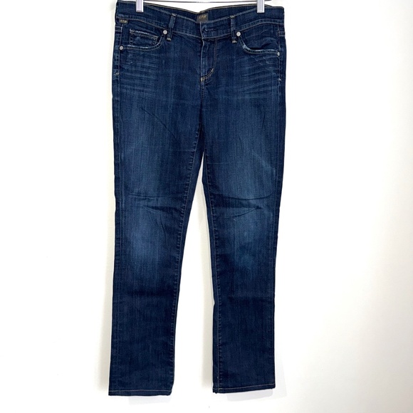 COH Womens 28 Dark Wash Ava Low Rise Straight Leg Stretch Full Length Jeans G2 - Picture 1 of 6